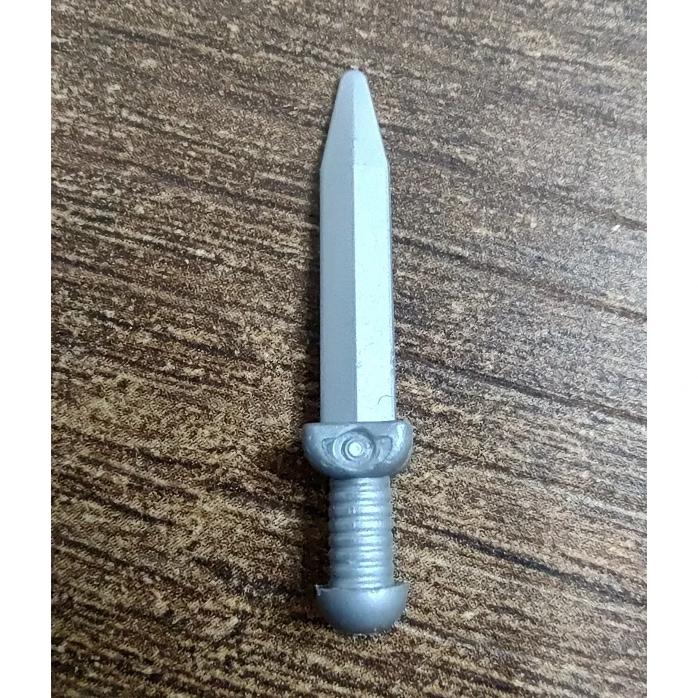 LEGO pointed DAGGER Sword Hobbit Battle Elves Dwarves Silver Flat Shank Pirate